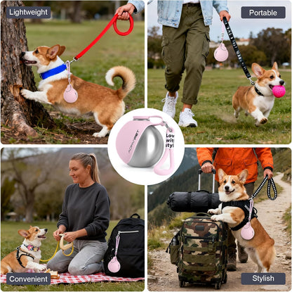 Travel-Friendly Stainless Steel Dog Water Bottle Bowl
