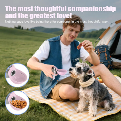 Travel-Friendly Stainless Steel Dog Water Bottle Bowl